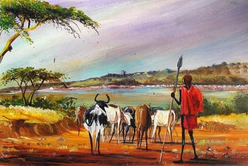 Cattle Cow Bull Painting - Lake Bogoria